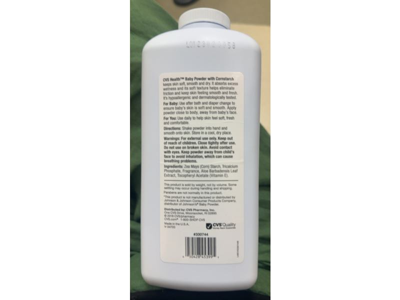 CVS Health Baby Powder, Cornstarch, Aloe Vera & Vitamin E, 22 oz/624 g