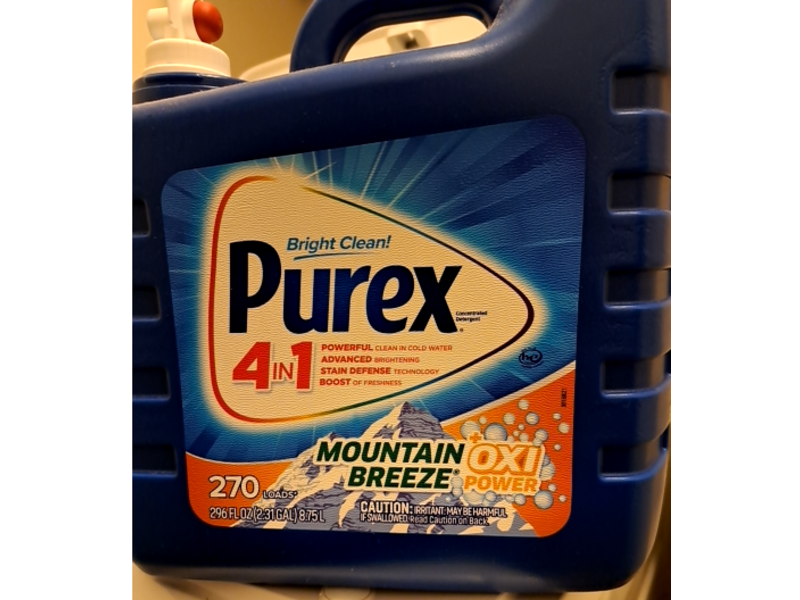 Purex 4 In 1 Detergent, Mountain Breeze, 270 Loads, 296 fl oz/8.75 L