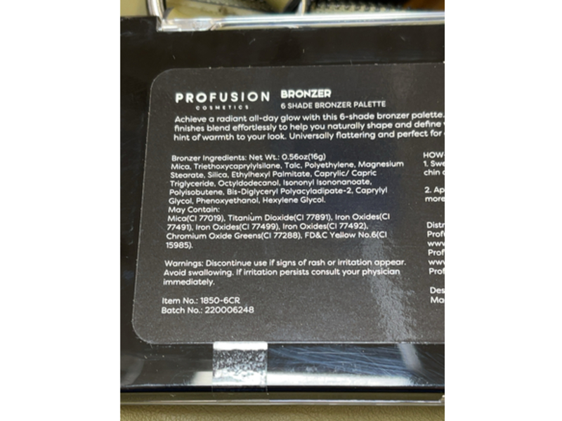 Profusion Cosmetics Bronzer Palette, Bronzer, 0.56 oz/16 g