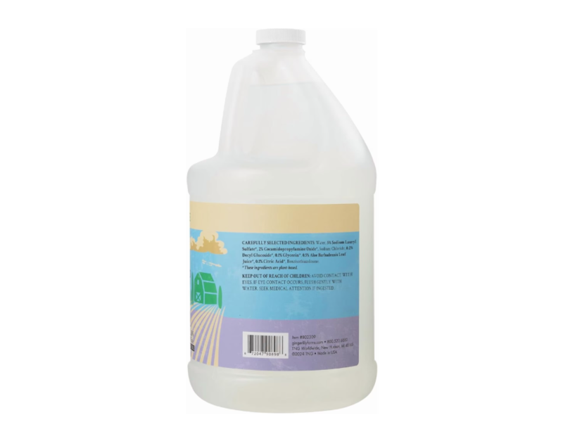 Ginger Lily Farms Botanicals Plant-Based Liquid Dish Soap, Fragrance-Free, 128 fl oz/3.78 L