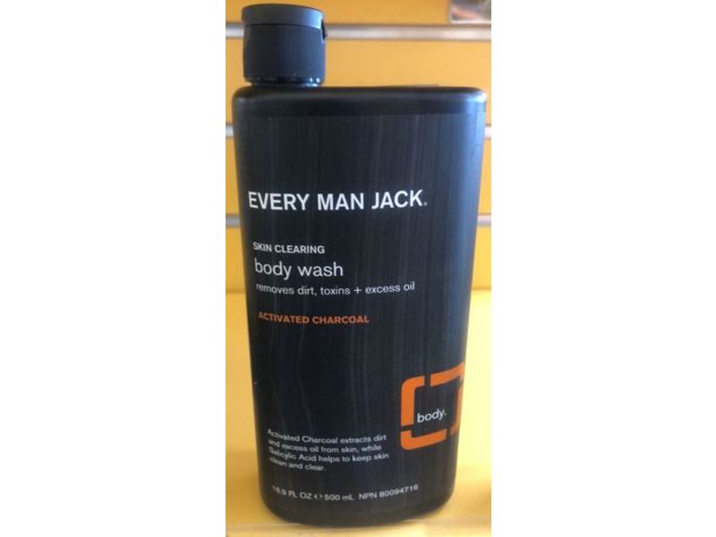 Every Man Jack Body Wash, Activated Charcoal, 16.9 fl oz/500 mL