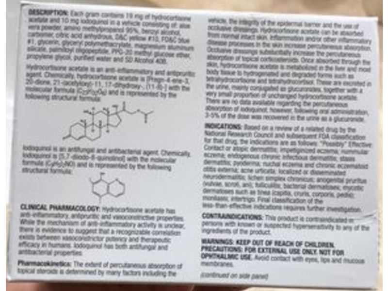 Vytone Cream (hydrocortisone acetate, iodoquinol) 1.9%/1%, 30 pack, 2g, Artesa Labs (RX)
