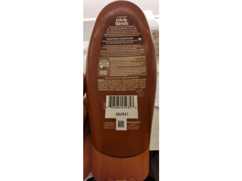 Garnier Whole Blends Smoothing Conditioner, Coconut Oil & Cocoa Butter, 12.5 fl oz/370 mL