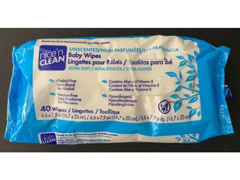Nice 'N Clean Baby Wipes, Unscented, 40 Wipes