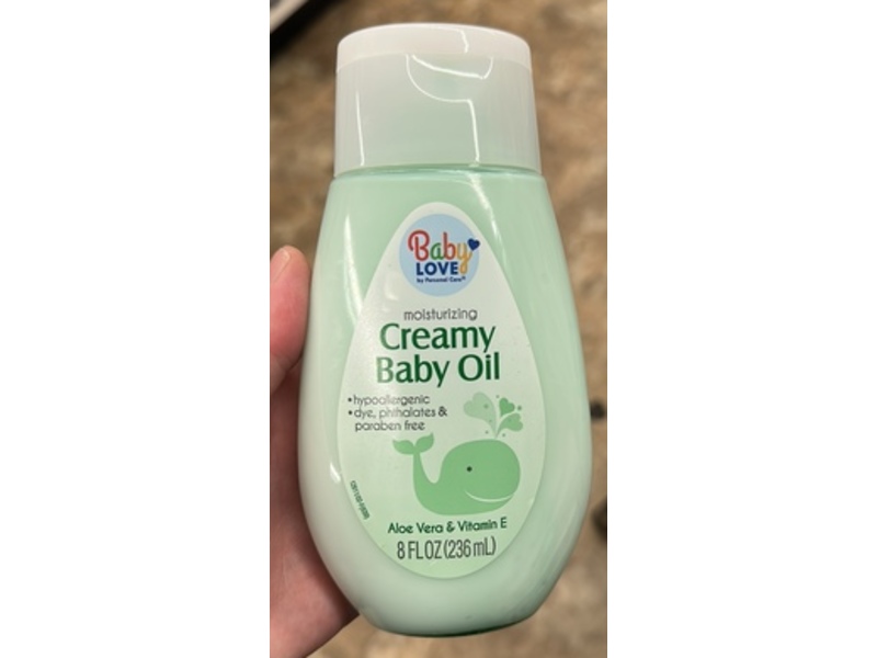 Baby Love Moisturizing Creamy Baby Oil, Aloe Vera & Vitamin E, 8 fl oz/236 mL