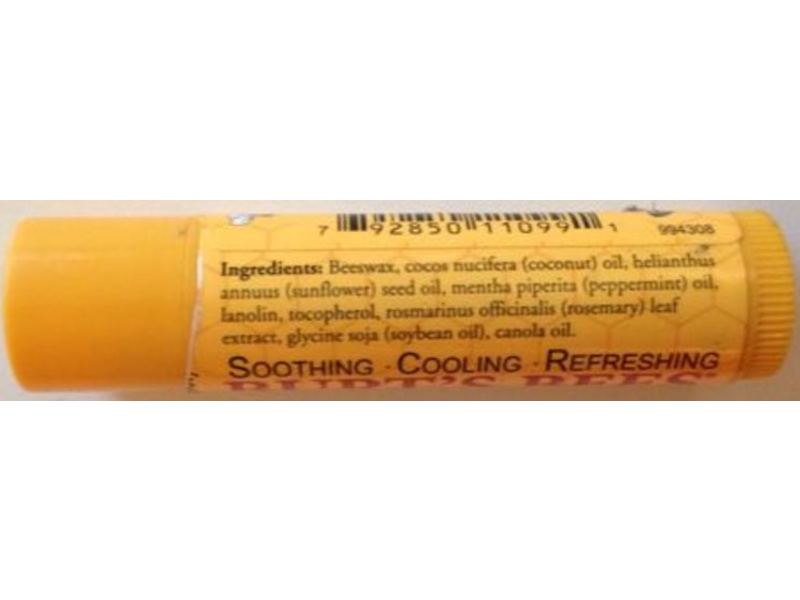 Burt's Bees Beeswax Lip Balm, Soothing, Cooling, Refreshing, 0.15 oz/4.25 g