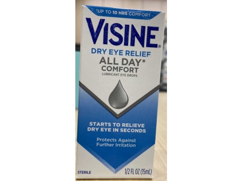 Visine Dry Eye Relief All Day Comfort Lubricant Eye Drops, 1/2 fl oz/15 mL