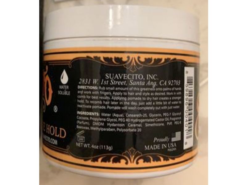 Suavecito Strong Hold Pomade, 4 oz/113 g