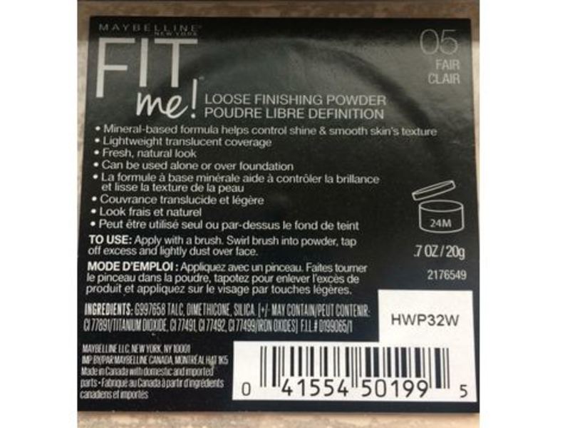 Maybelline New York Fit Me Loose Finishing Powder, 05 Fair, 0.7 oz/20 g, Pack Of 2
