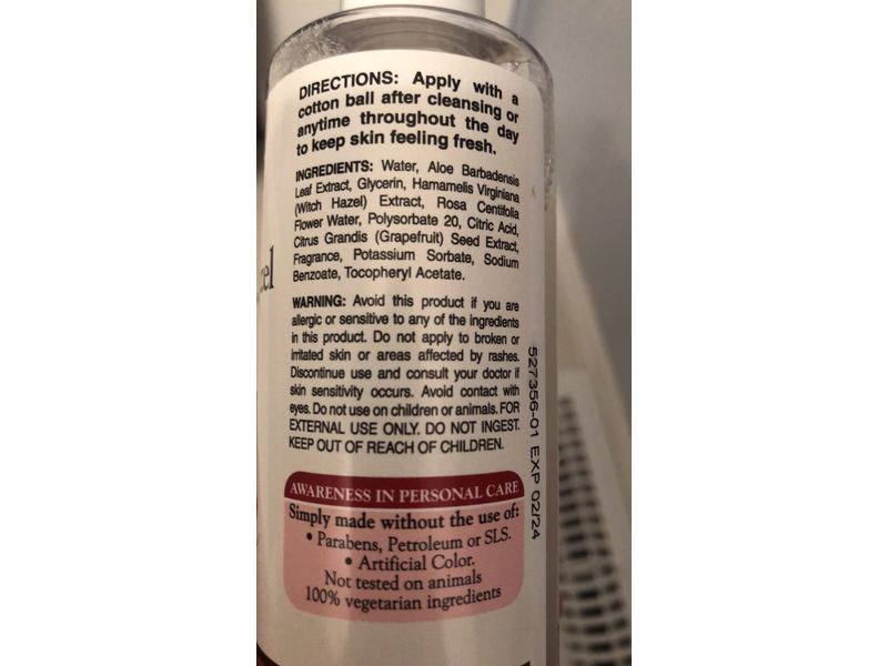 Perfectly Pure Toner, Rose & Witch Hazel, 8 fl oz/236 mL