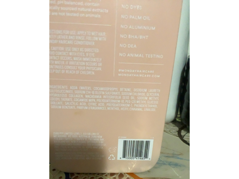 Monday Haircare Volume + Collagen Shampoo, 30 fl oz/887 mL