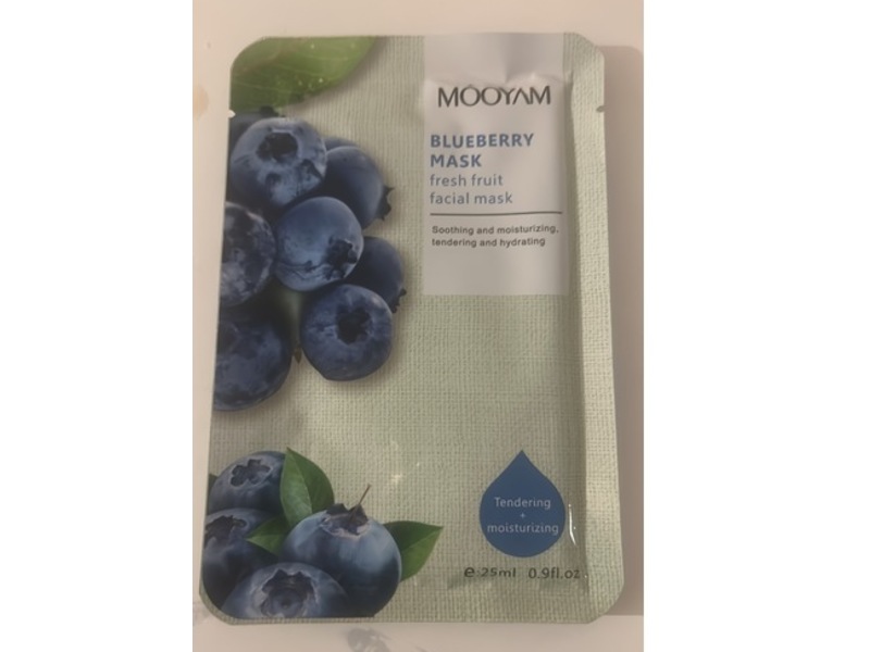 Mooyam Blueberry Fresh Fruit Facial Mask, 0.9 fl oz/25 mL
