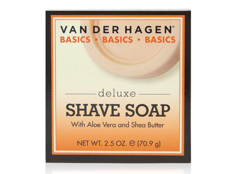 Van Der Hagen Deluxe Shave Soap, Aloe Vera And Shea Butter, 2.5 oz/70.9 g, Pack Of 3