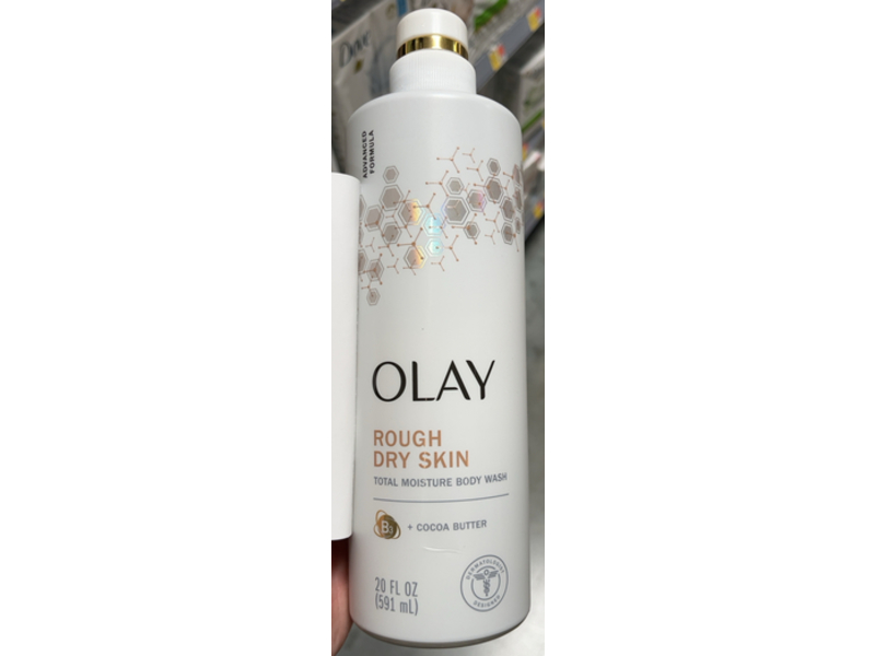 Olay Moisture Body Wash, Rough Dry Skin, B3 + Cocoa Butter, 20 fl oz/591 mL