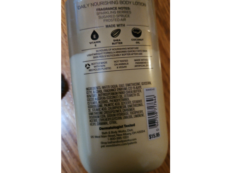 Bath & Body Works Daily Nourishing Body Lotion, Golden Berry Mistletoe, 8 fl oz/236 mL