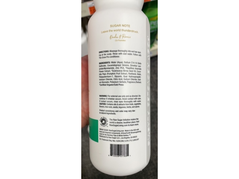 Raw Sugar The Grow Pro Shampoo, Passion Fruit + Marula + Zinc, 18 fl oz/532 mL