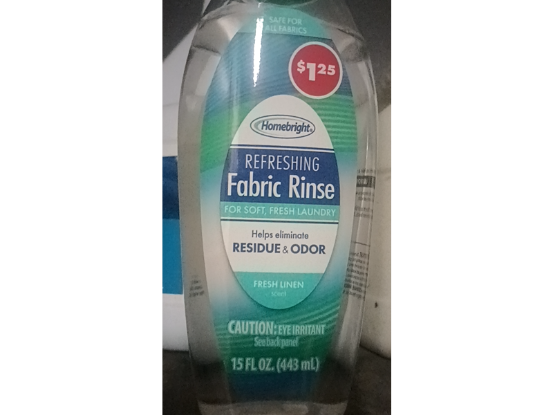 Homebright Refreshing Fabric Rinse, Fresh Linen Scent, 15 fl oz/443 mL