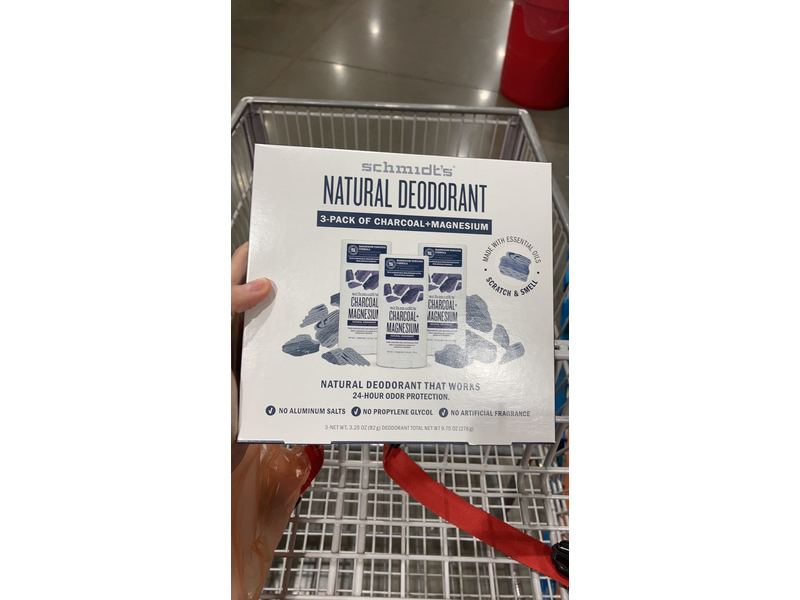 Schmidt's Natural Deodorant, Charcoal + Magnesium, 9.75 oz/276 g, Pack Of 3