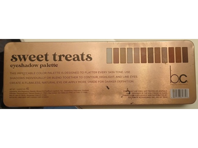 Beauty Concepts Eyeshadow Palette, Sweet Treats, 0.42 oz/12 g