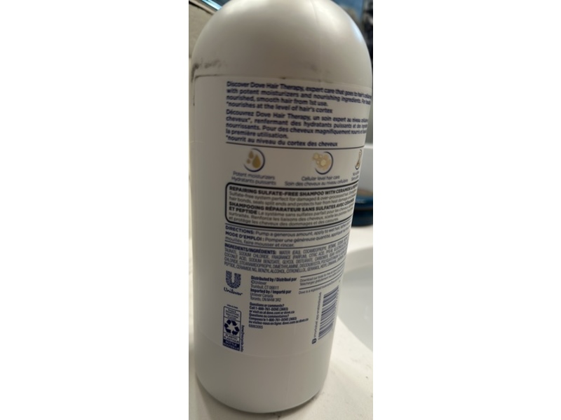 Dove Rescue & Protect Shampoo, Ceramide + Peptide, 33.8 fl oz/1 L