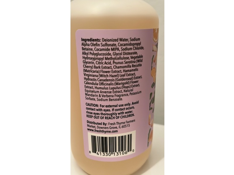 Fresh Thyme Hand Soap, Mandarin & Verbena, 12 fl oz/355 mL