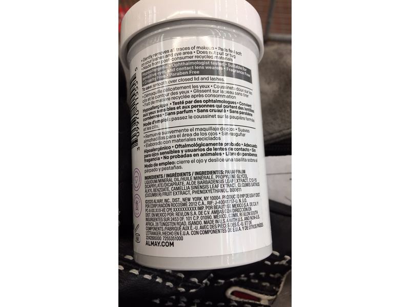 Almay Biodegradable Long Wear & Waterproof Eye Makeup Remover Pads, 120 Count