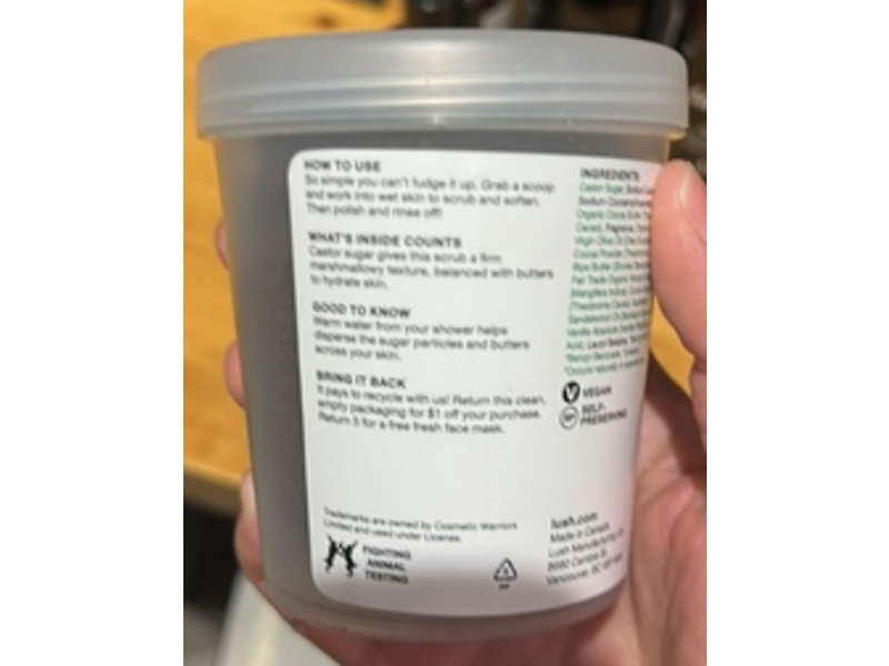 Lush Body Scrub, Posh Chocolate, 10.2 oz/290 g