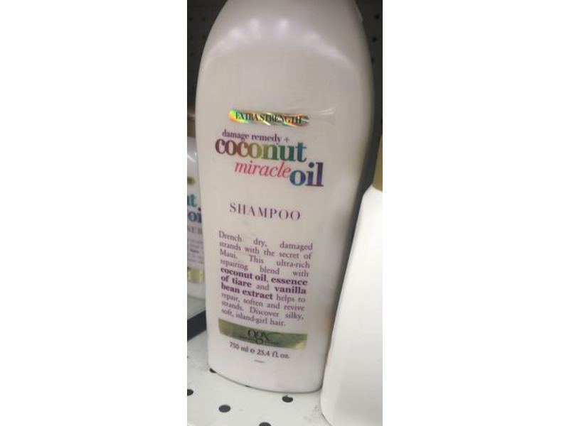 Ogx Damage Remedy + Coconut Miracle Oil Shampoo, Extra Strength, 25.4 fl oz/750 ml