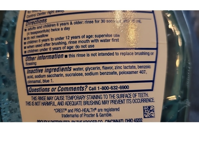 Kroger Gum Defense Mouth Rinse, Smooth Mint, 33.8 fl oz/1 L