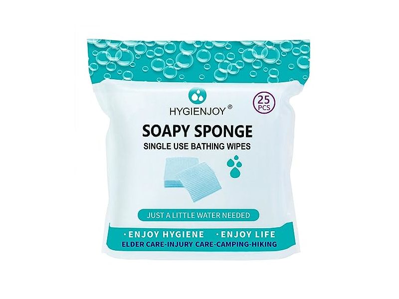Hygienjoy Soapy Sponge Single Use Bathing Wipes, 25 Count