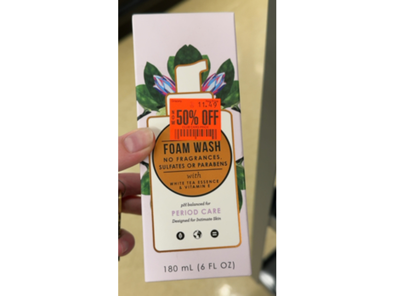 L. Period Care Foam Wash, Tea Essence & Vitamin E, 6 fl oz/180 mL