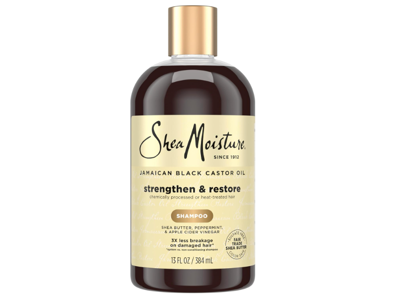 SheaMoisture Strengthen & Restore Shampoo, Jamaican Black Castor Oil, 13 fl oz/384 mL