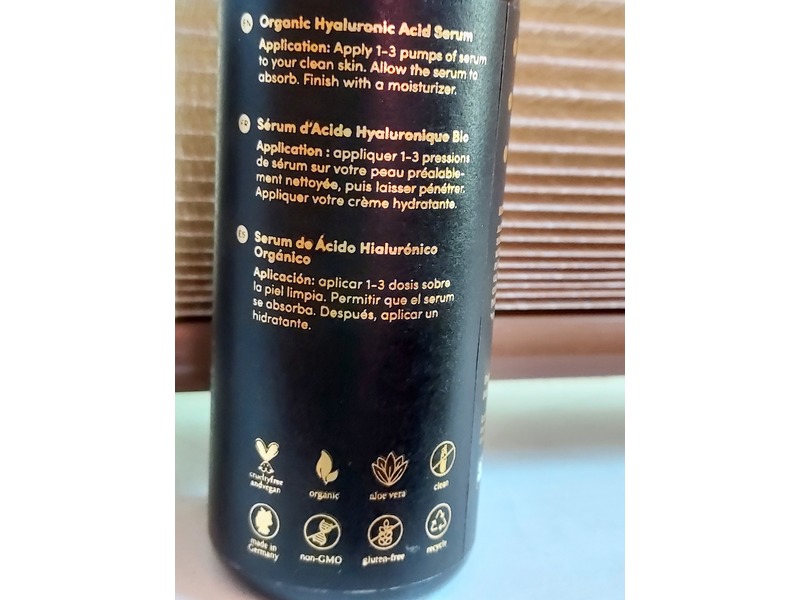 Satin Naturel Organic Hyaluronic Acid Serum, 30 mL