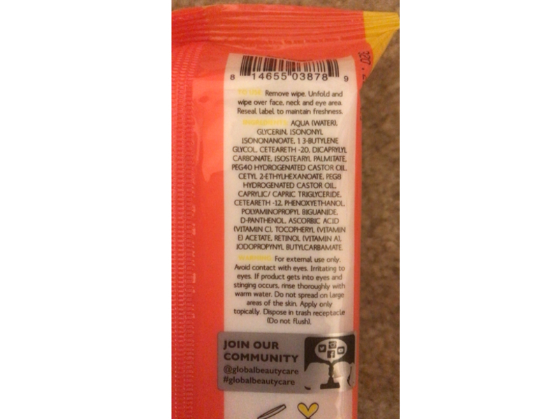 The Spathecary Glowing Facial Cleansing Wipes, Vitamin C, 25 count