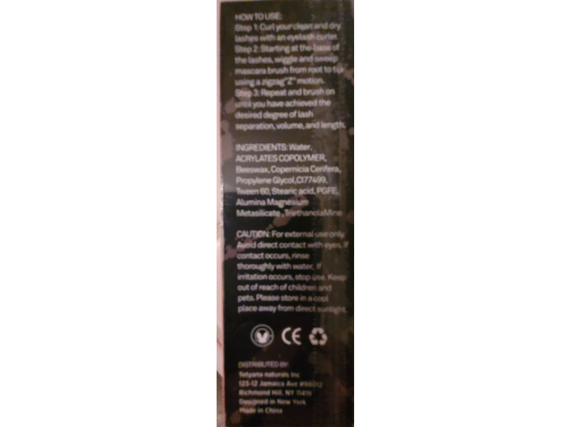 Tetyana Naturals 4D Silk Fiber Eyelash Mascara, 0.33 fl oz/ 12 mL