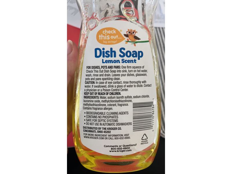 Kroger Dish Soap, Lemon Scent, 25 fl oz/739 mL