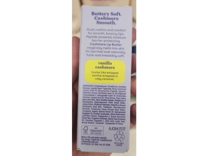 eos Cashmere Lip Butter, Vanilla Cashmere, 0.35 fl oz/10 mL
