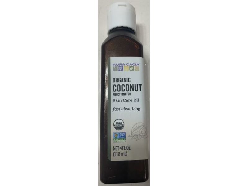 Aura Cacia Organic Fractionated Coconut Oil, 4 fl oz/118 mL