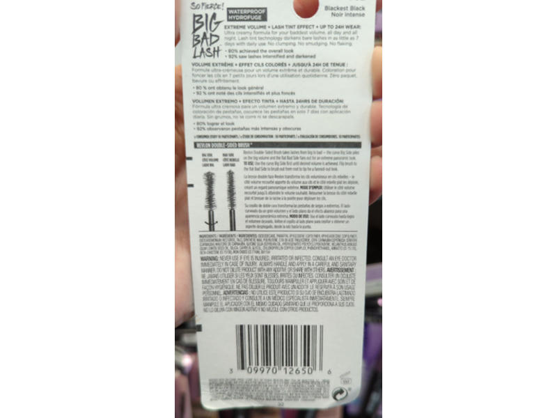 Revlon So Fierce Big Bad Lash Mascara, 762 Blackest Black, 0.34 fl oz