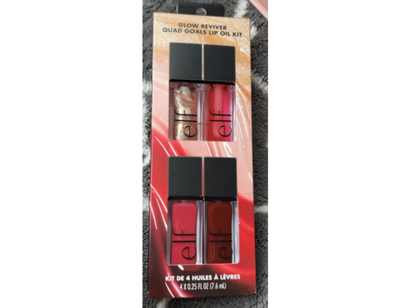Elf Glow Reviver Quad Goals Lip Oil Kit, 0.25 fl oz/7.6 mL