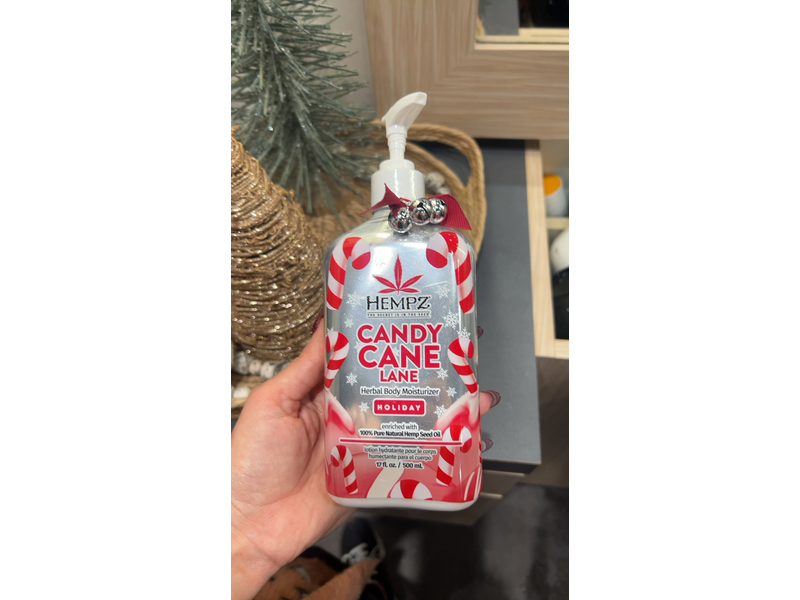 Hempz Herbal Moisturizer Body Lotion, Candy Cane Lane, 17 fl oz/500 mL