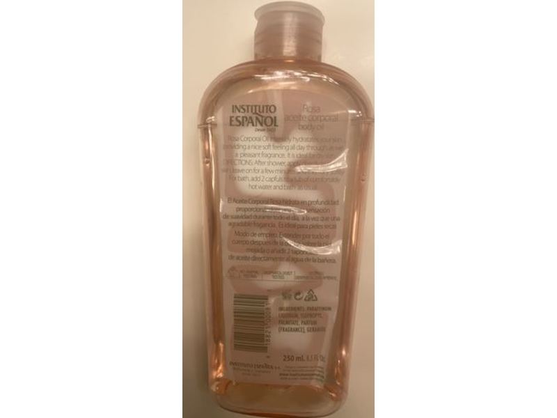 Instituto Espanol Aceite corporal Body Oil, Rose, 8.5 fl oz/ 250 mL