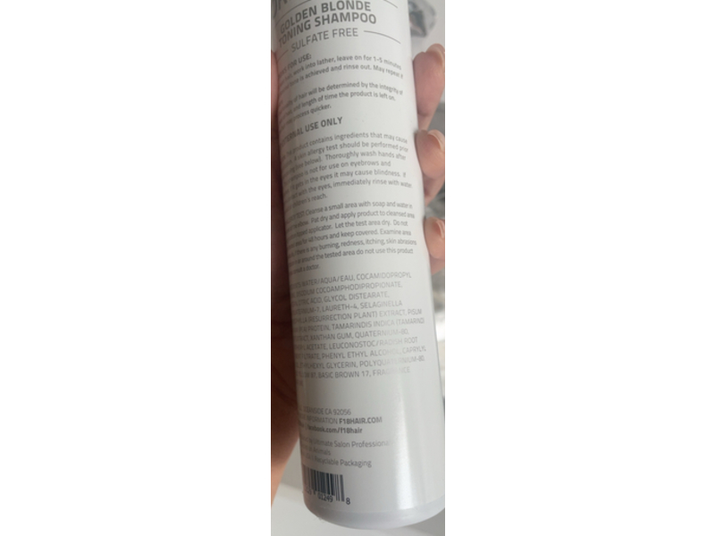 Formula 18 Golden Blonde Toning Shampoo, 10 oz/100 mL