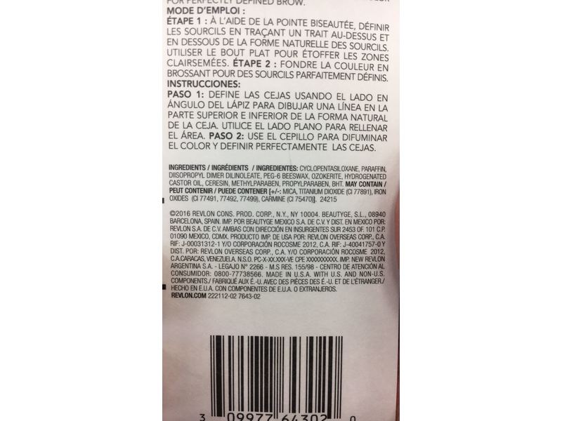 Revlon ColorStay Waterproof Brow Pencil, 210 Soft Brown, 0.12 oz/0.35 g