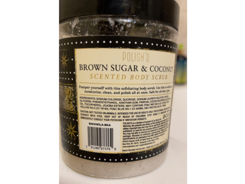 Polish'D Body Scrub, Brown Sugar & Coconut, 28 oz/800 g