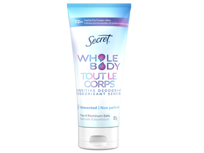 Secret Whole Body Sensitive Deodorant, Unscented, 3 oz/85 g