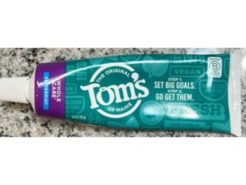 Tom's Of Maine Whole Care Toothpaste, Peppermint, 4 oz/113 g