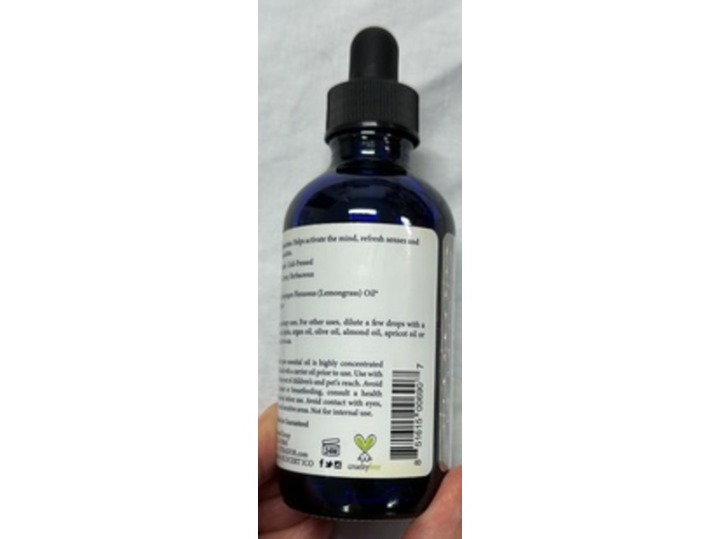 Pura d'or Therapeutic Grade Essential Oil, Lemongrass, 4 fl oz/118 mL