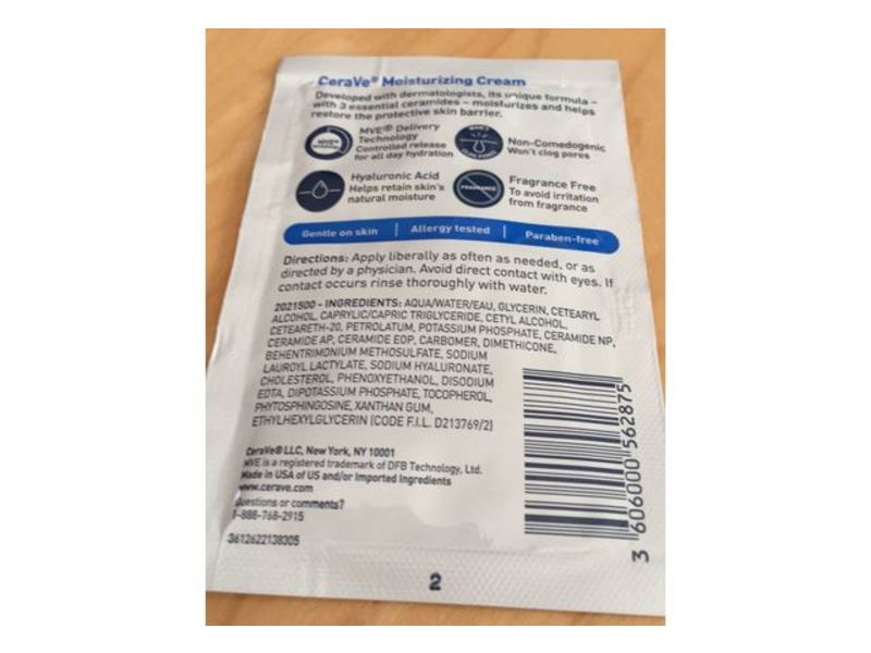 CeraVe Moisturizing Cream, 0.24 fl oz/7 mL