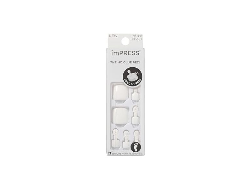 Impress The No Glue Pedi Press On Nails, Feel The Beat, 24 Toenails